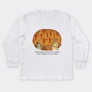 Cave Man Jazz Hand Kids Long Sleeve T-Shirt